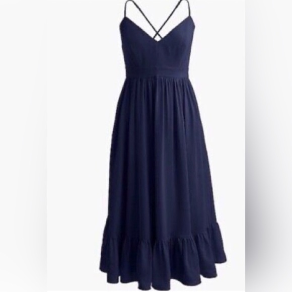 J. Crew Dresses & Skirts - J. Crew Black Midi Sundress with Ruffled Hem